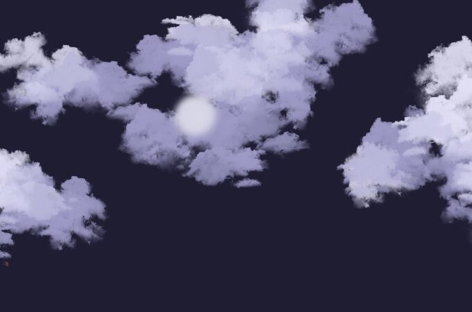 隠れた月と