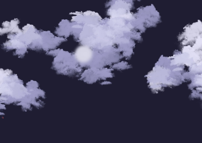 隠れた月と